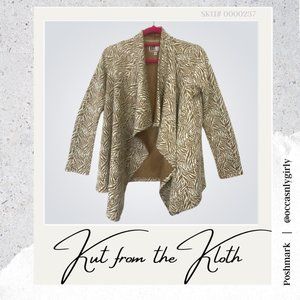 KUT from the Kloth Tan & White Zebra Open Cardigan